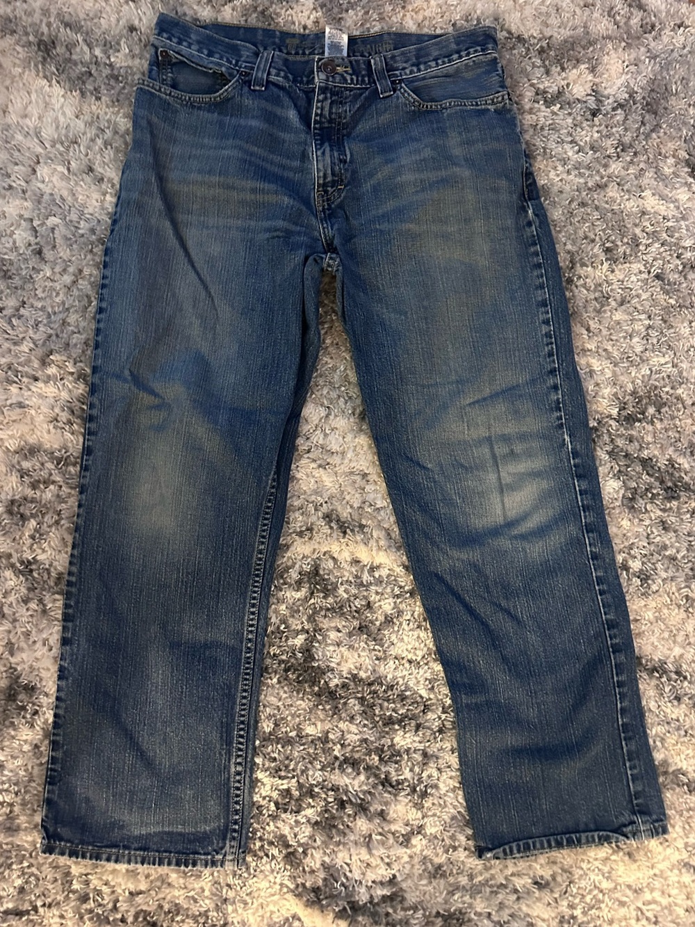 Route 66 Men's Dark Blue Relaxed Straight Jeans